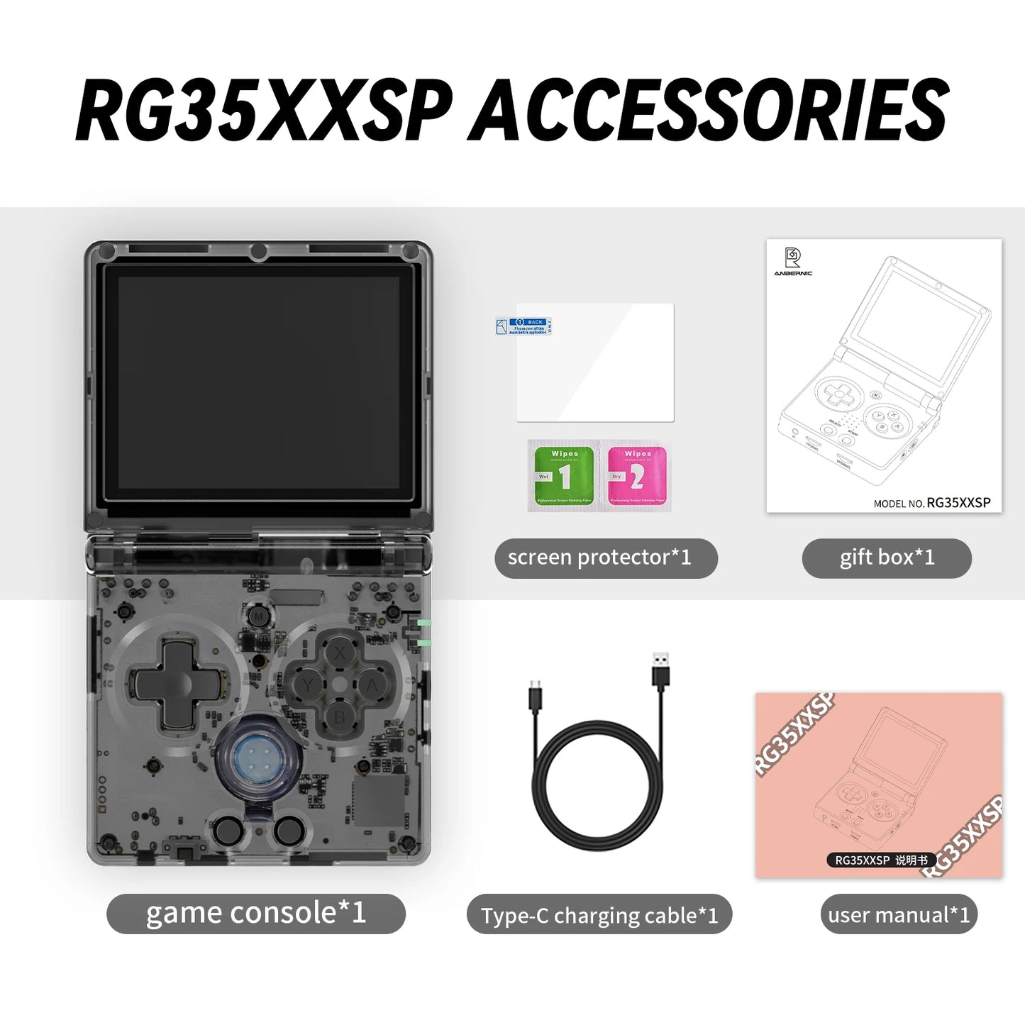 ANBERNIC RG35XXSP Flip Portable Retro Handheld Game Console