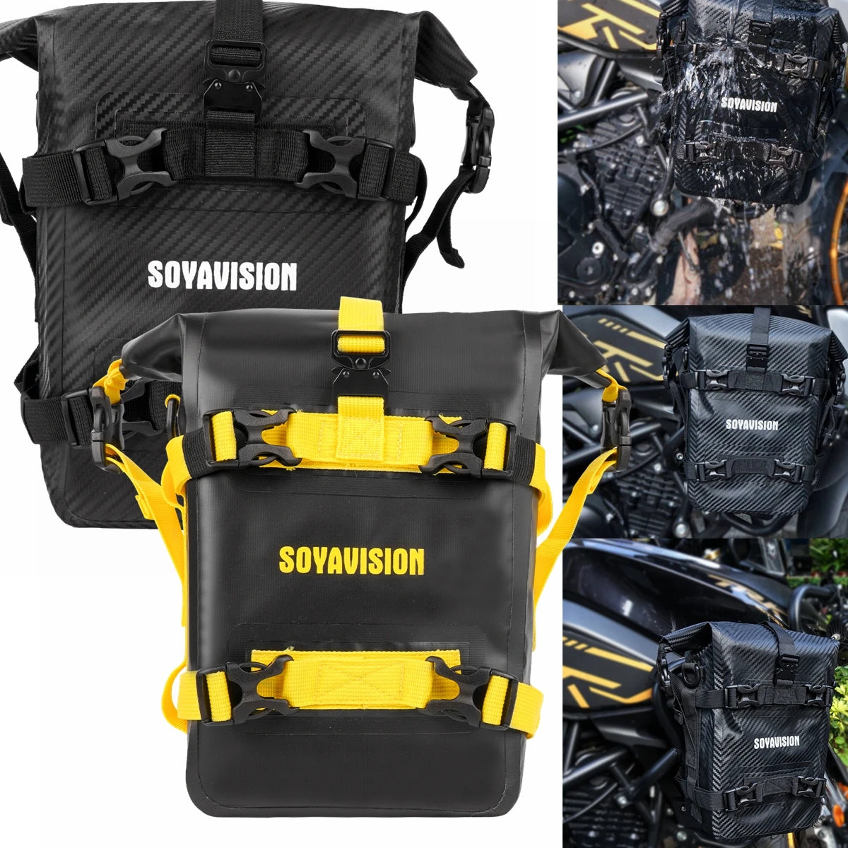 2PCS Motorcycle Bumpers Bag Waterproof 5L-8L Motorcycle Side Frame Bag Motorcycle Crash Bar Bag Universal Tools Storage Bag