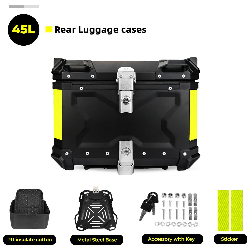 Motorcycle Helmet Box CNC Aluminum Top Tail Rear Luggage Storage Tool Cases Lock Trunk For YAMAHA For Honda For BMW For