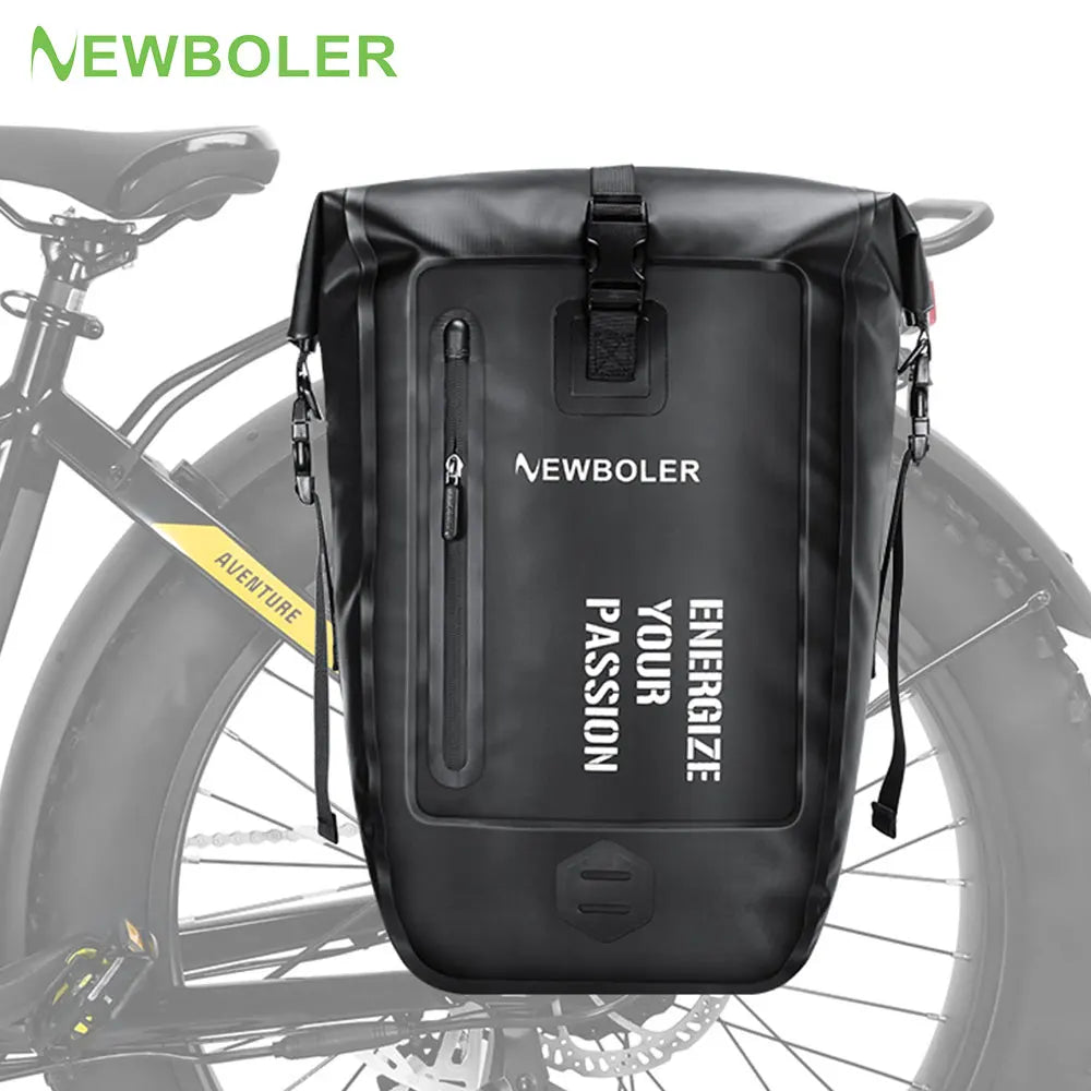 NEWBOLER Bike Pannier Bag 27L Big Capacity Waterproof Travel Cycling Bag Bicycle Rear Seat Trunk Bag Electric Bike Accessories