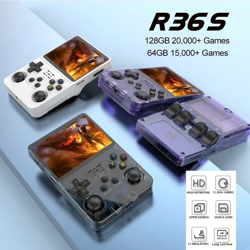 Open Source R36S Retro Handheld Video Game Console