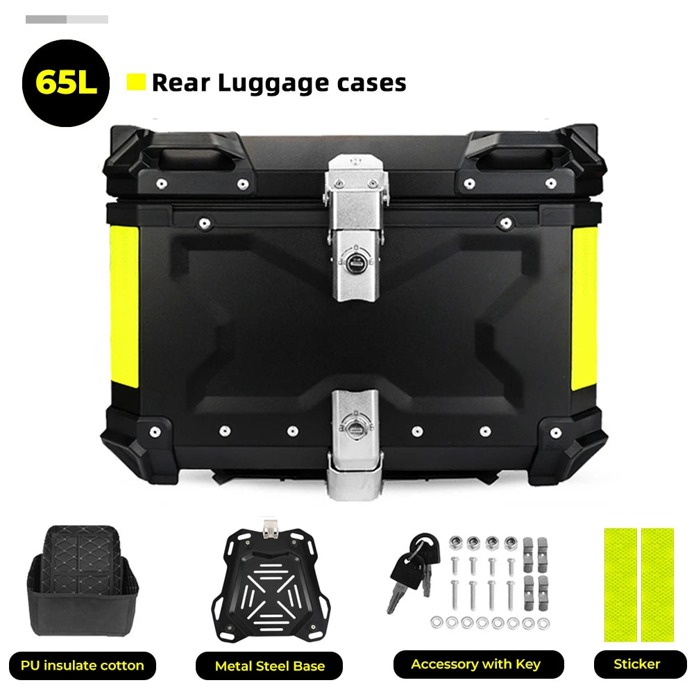 Motorcycle Helmet Box CNC Aluminum Top Tail Rear Luggage Storage Tool Cases Lock Trunk For YAMAHA For Honda For BMW For