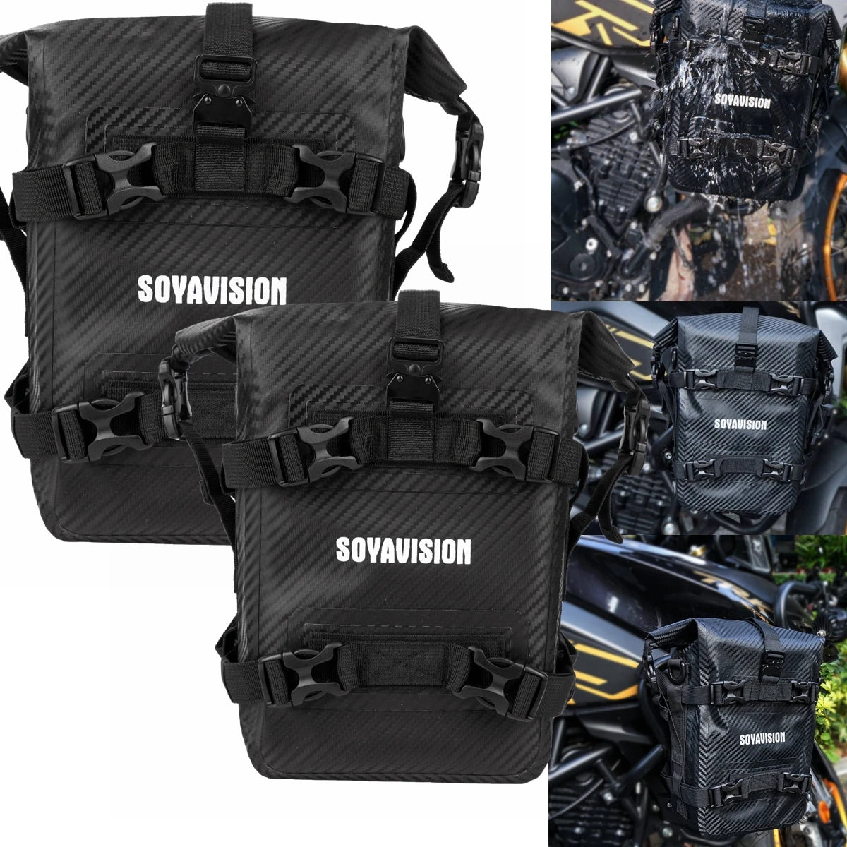 2PCS Motorcycle Bumpers Bag Waterproof 5L-8L Motorcycle Side Frame Bag Motorcycle Crash Bar Bag Universal Tools Storage Bag