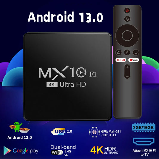Mx10 android tv box decoder