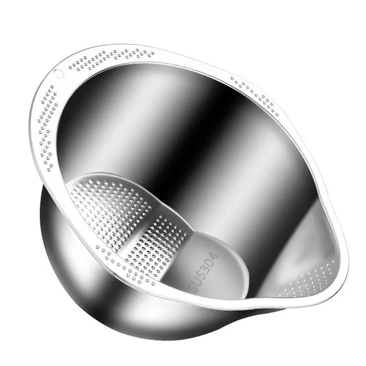 Rice Washer Strainer Bowl Stainless Steel 304 Rice Washing Bowl Rice Sieve Colander Fruit And Vegetable Strainer Kitchen Tools