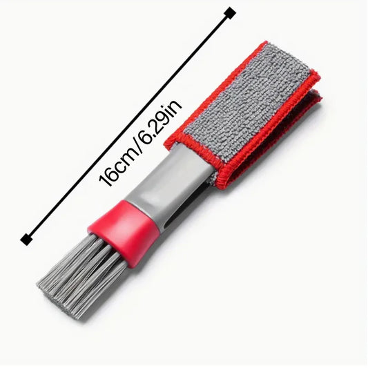 1 PC, soft dual head car cleaning brush, 2-in-1 air conditioning vent brush, internal cleaning tool, multi-functional dust remov