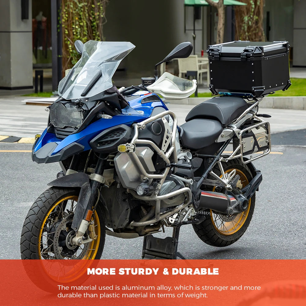 Motorcycle Helmet Box CNC Aluminum Top Tail Rear Luggage Storage Tool Cases Lock Trunk For YAMAHA For Honda For BMW For