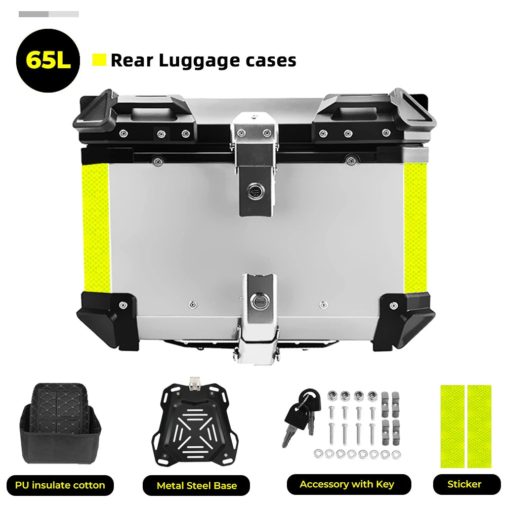 Motorcycle Helmet Box CNC Aluminum Top Tail Rear Luggage Storage Tool Cases Lock Trunk For YAMAHA For Honda For BMW For