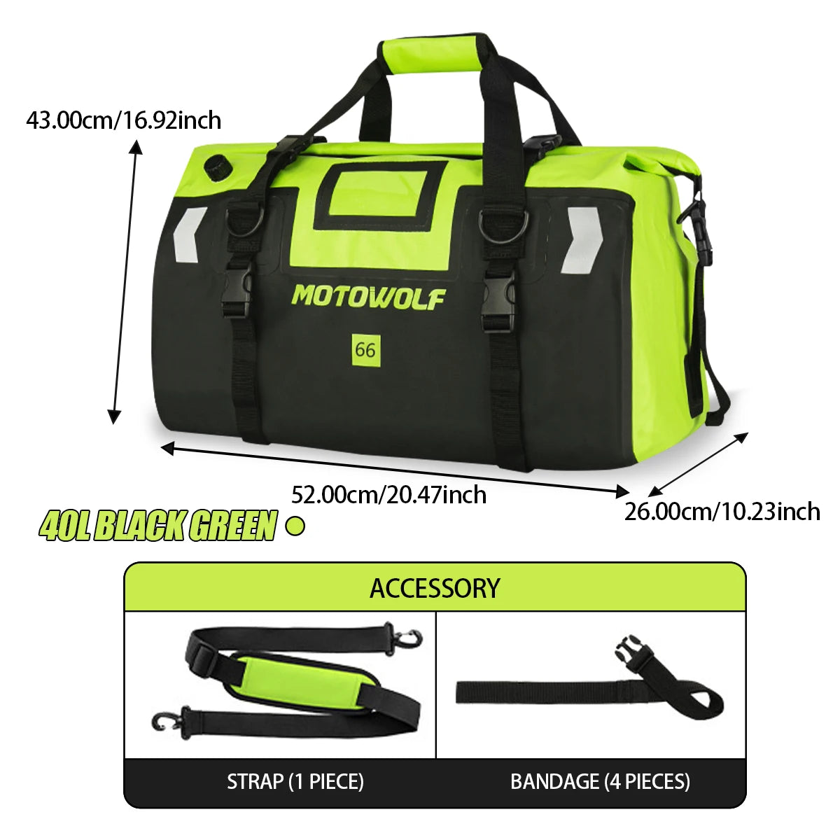 Universal Motorcycle Waterproof Tail Bags Back Seat Bags Cycling Camping Travel Bag Motorbike Scooter Sport Luggage Pack 66L 40L