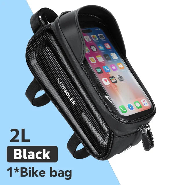 NEWBOLER Bicycle Bag Cycling Top Front Tube Frame Bag Waterproof 6.5 Inches Phone Case Storage Touch Screen MTB Road Bike Bag