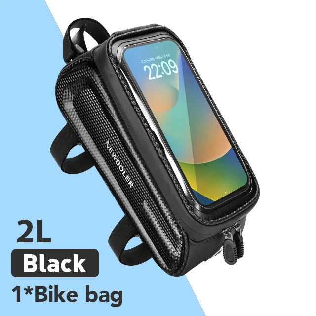 NEWBOLER Bicycle Bag Cycling Top Front Tube Frame Bag Waterproof 6.5 Inches Phone Case Storage Touch Screen MTB Road Bike Bag