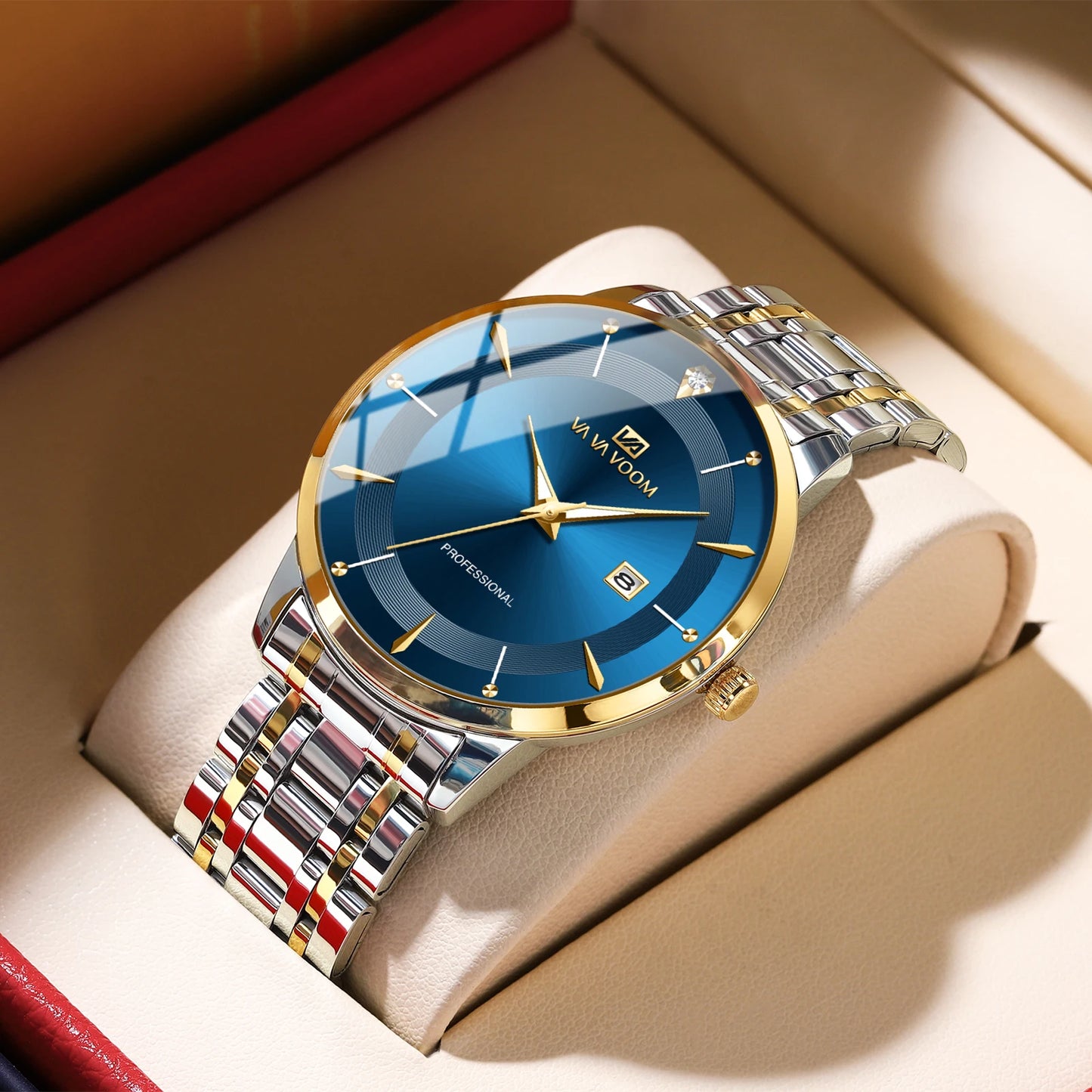 Watch Stainless Steel Business Style Luxury Rhinestone