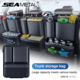SEAMETAL Car Trunk Organizer Hanging Backseat Storage Bag Hook and Loop Fastener Leatherette Storage Pocket for SUV/MPV/Truck