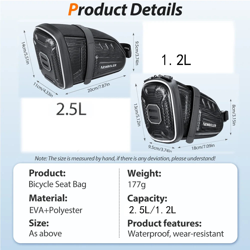 2025 NEW Waterproof Bicycle Saddle Bag MTB Road Bike Saddlebags Reflective Striped Bicycle Tool Holder Bag MTB Accessories