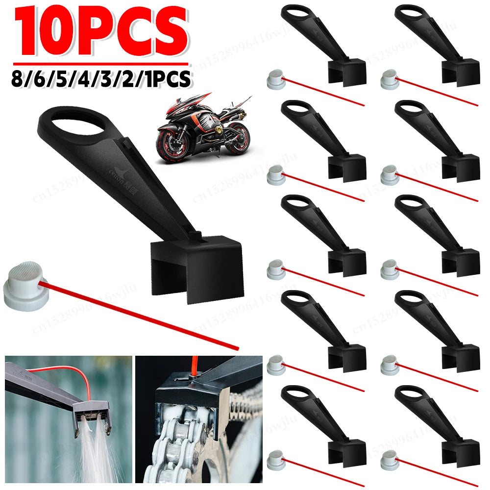 1-10PCS Motorcycle Chain Lube Applicator Mess-Free Chain Wax Chain Cleaner Attachment Motorcycle Chain Oiler Spray Gear