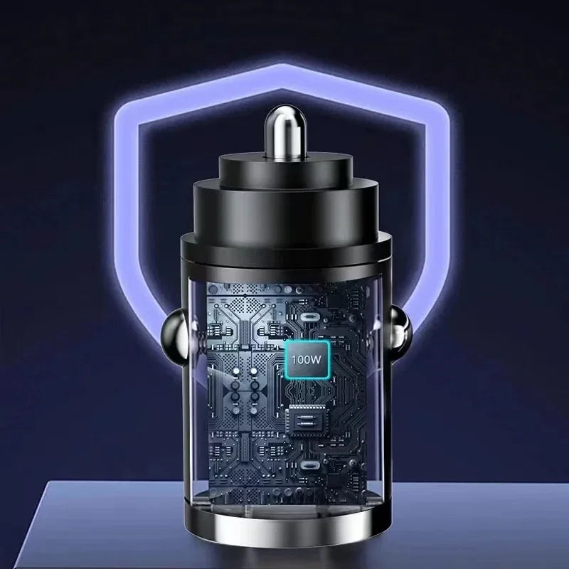 USB Car Charger 100W PD Type C Fast Charging Car Phone Adapter For iPhone 15 Samsung S24 Xiaomi Quick Charge 3.0 Charger In Car
