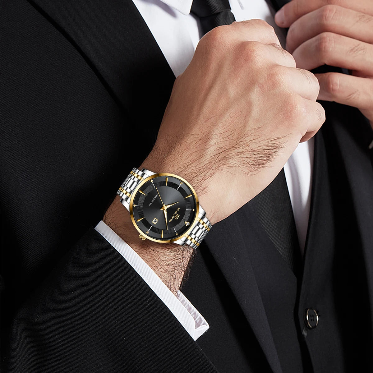 Watch Stainless Steel Business Style Luxury Rhinestone