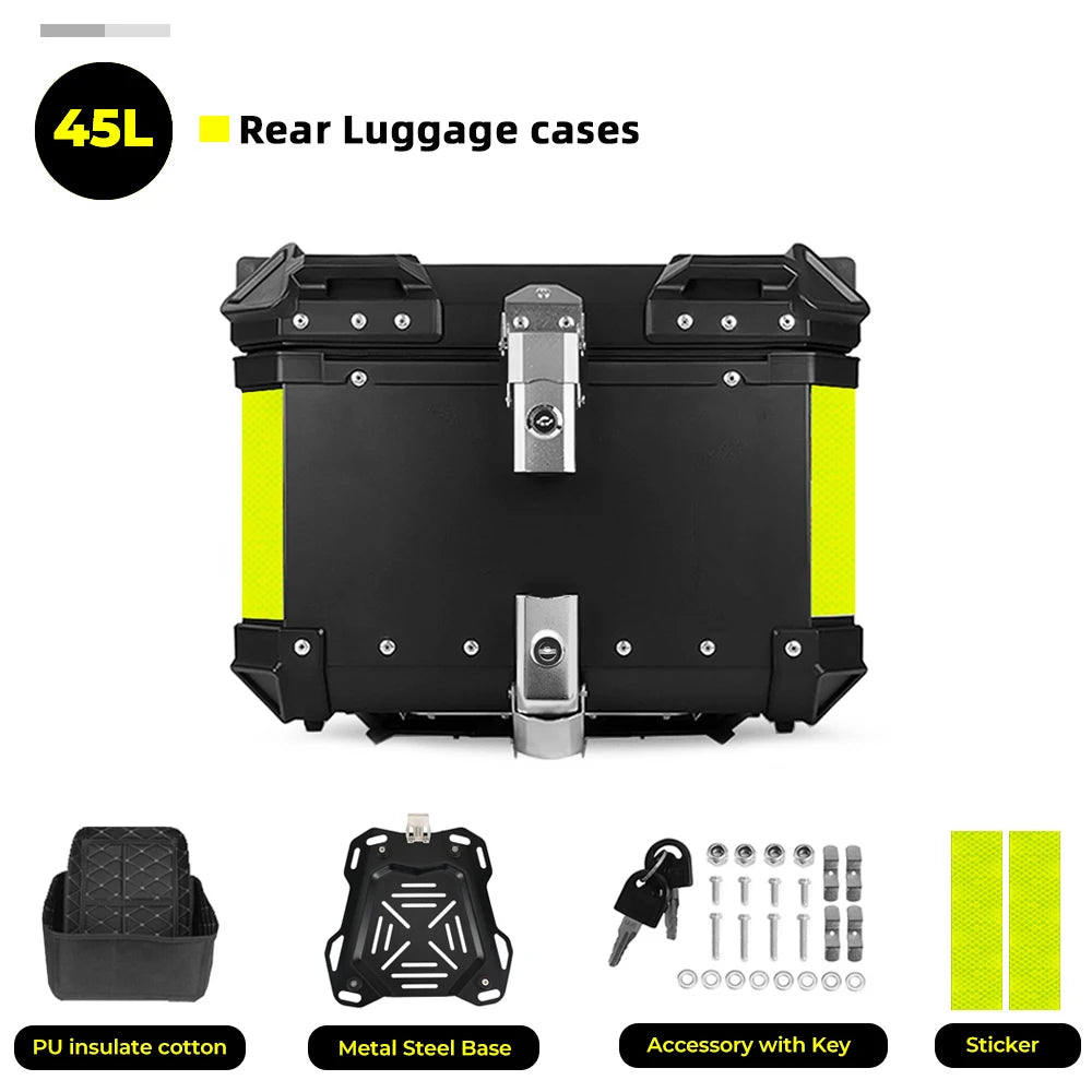 Motorcycle Helmet Box CNC Aluminum Top Tail Rear Luggage Storage Tool Cases Lock Trunk For YAMAHA For Honda For BMW For