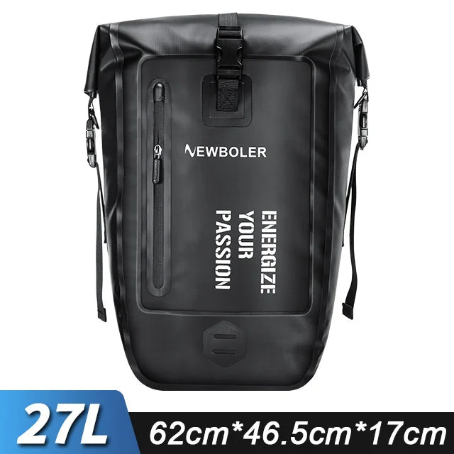 NEWBOLER  Bike Pannier Bag 27L Big Capacity Waterproof Travel Cycling Bag Bicycle Rear Seat Trunk Bag Electric Bike Accessories
