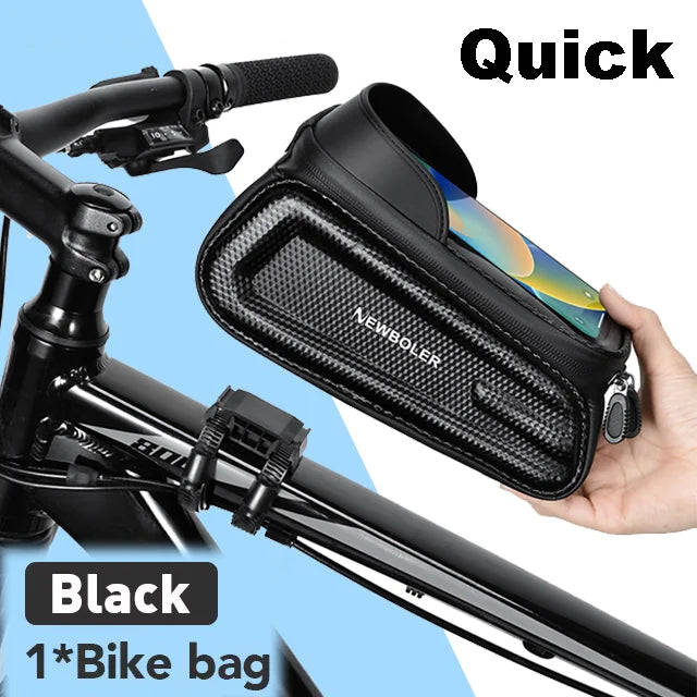 NEWBOLER Bicycle Bag Cycling Top Front Tube Frame Bag Waterproof 6.5 Inches Phone Case Storage Touch Screen MTB Road Bike Bag