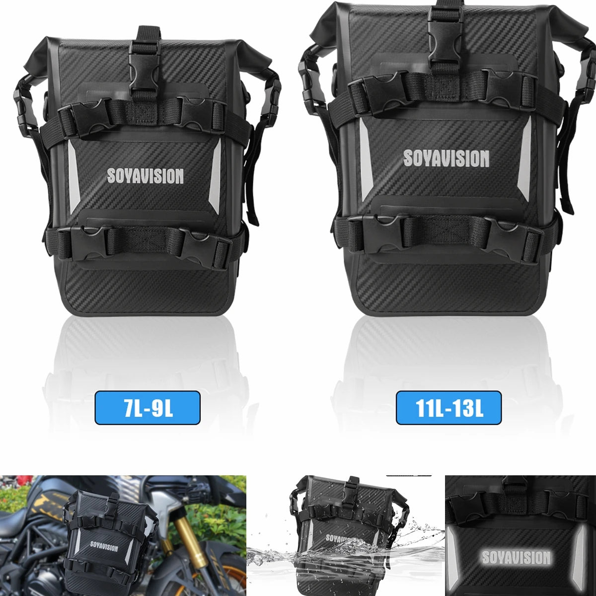 2PCS Motorcycle Bumpers Bag Waterproof 5L-8L Motorcycle Side Frame Bag Motorcycle Crash Bar Bag Universal Tools Storage Bag