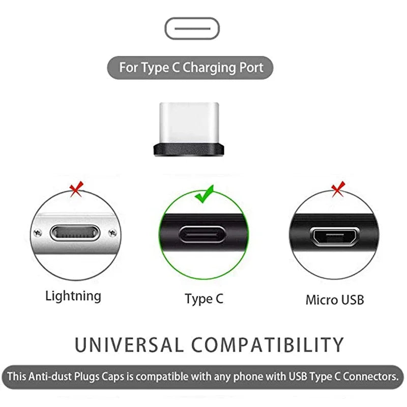 4Pcs USB C Dust Plug With Cleaning Brush Anti Dust USB-C Plug Cover Charging Port Cover Caps  For iphone Samsung All Smart Phone