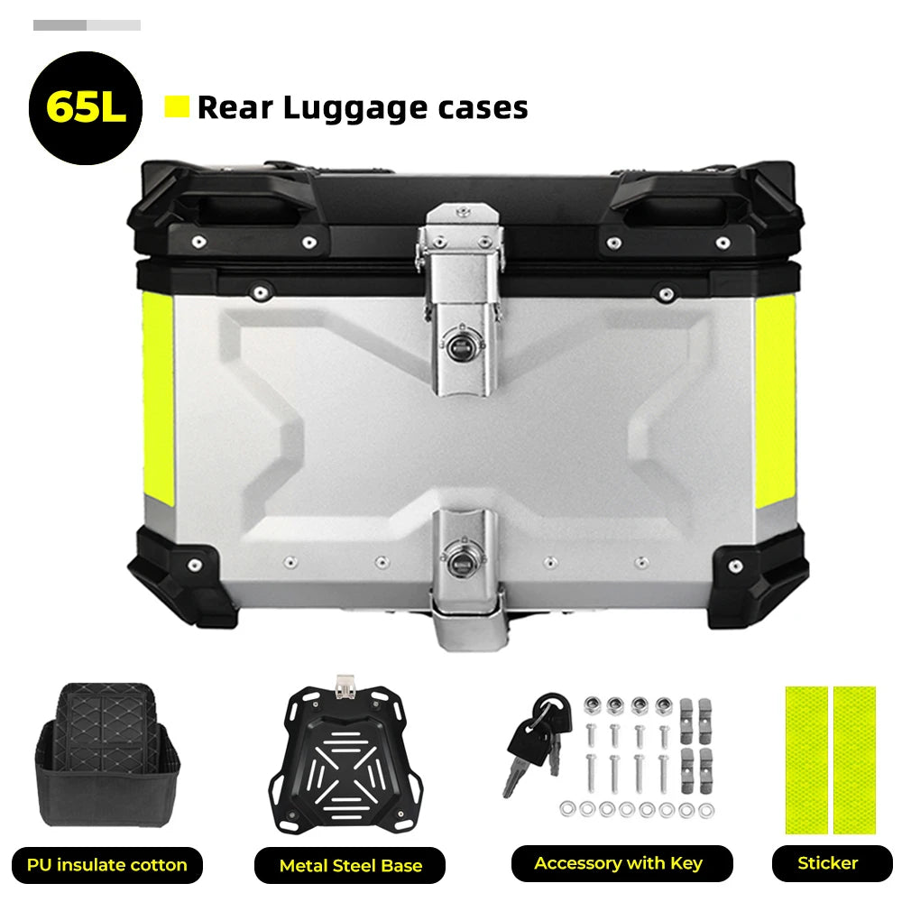 Motorcycle Helmet Box CNC Aluminum Top Tail Rear Luggage Storage Tool Cases Lock Trunk For YAMAHA For Honda For BMW For