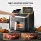 Midea XXL Air Fryer 9 L, 8-in-1, Extra Wide Chambers, Max 200 °C, Fryer without Oil, Grilling, Baking, Roasting, MAD85F9BPK