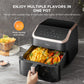 Midea XXL Air Fryer 9 L, 8-in-1, Extra Wide Chambers, Max 200 °C, Fryer without Oil, Grilling, Baking, Roasting, MAD85F9BPK
