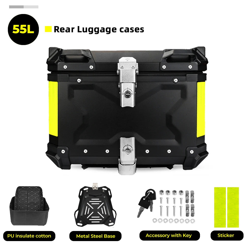 Motorcycle Helmet Box CNC Aluminum Top Tail Rear Luggage Storage Tool Cases Lock Trunk For YAMAHA For Honda For BMW For