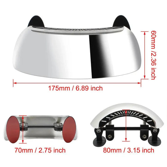 Motorcycle front gear wind wide-angle rearview mirror large field of view blind spot, 180 degree reflective reversing mirror