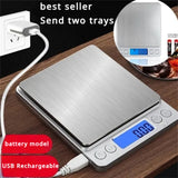 Digital Kitchen Scale Mini Pocket Stainless Steel Precision Jewelry Electronic Balance Weight Gold Gram 0.1/3000g Weigh Scales