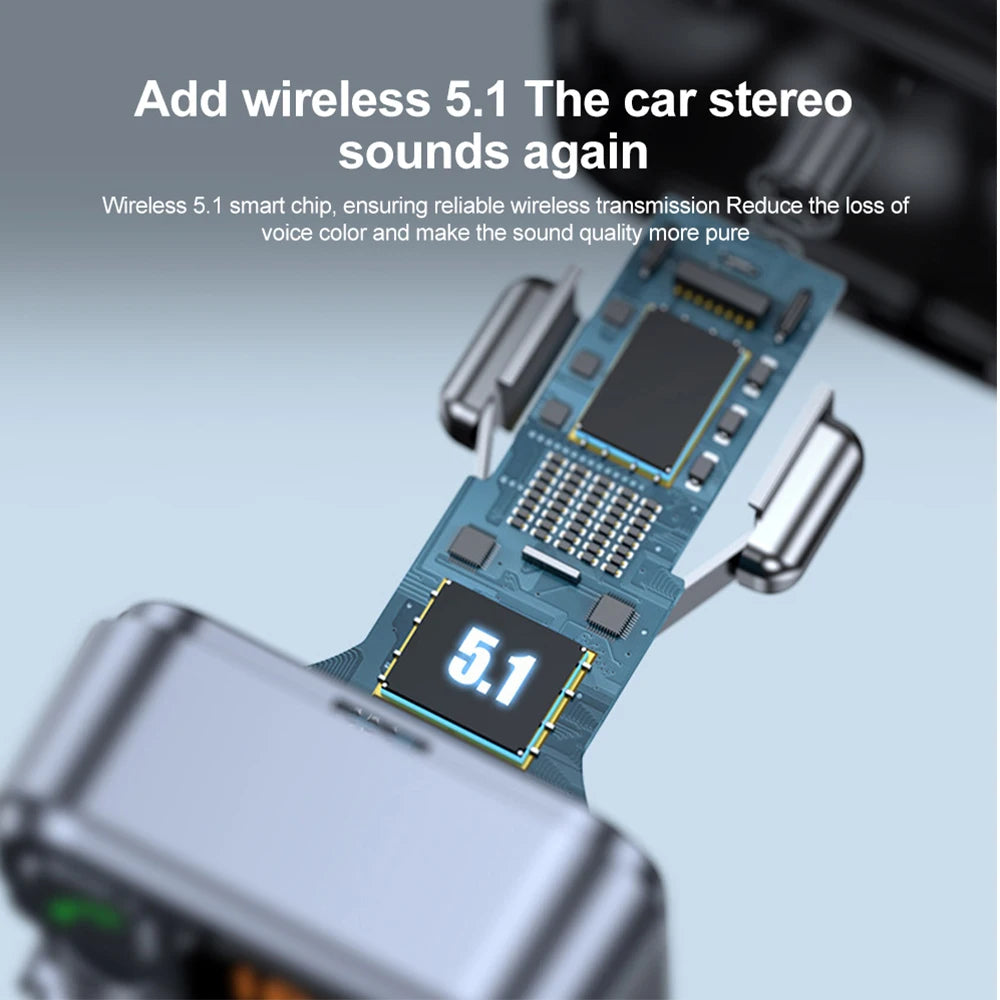 Bluetooth 5.1 FM Transmitter Car Charger 20W PD USB-C Fast Charger Car Radio with Mic for Wireless Hands Free Call MP3 Player