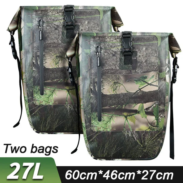 NEWBOLER  Bike Pannier Bag 27L Big Capacity Waterproof Travel Cycling Bag Bicycle Rear Seat Trunk Bag Electric Bike Accessories