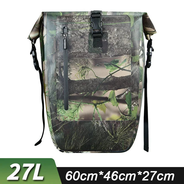 NEWBOLER  Bike Pannier Bag 27L Big Capacity Waterproof Travel Cycling Bag Bicycle Rear Seat Trunk Bag Electric Bike Accessories
