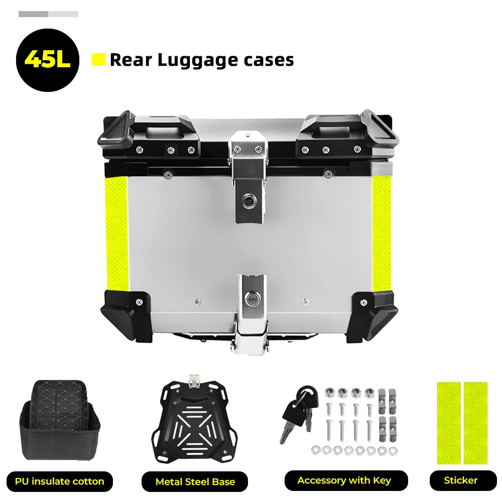Motorcycle Helmet Box CNC Aluminum Top Tail Rear Luggage Storage Tool Cases Lock Trunk For YAMAHA For Honda For BMW For