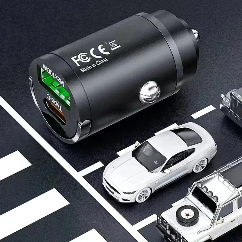 USB Car Charger 100W PD Type C Fast Charging Car Phone Adapter For iPhone 15 Samsung S24 Xiaomi Quick Charge 3.0 Charger In Car