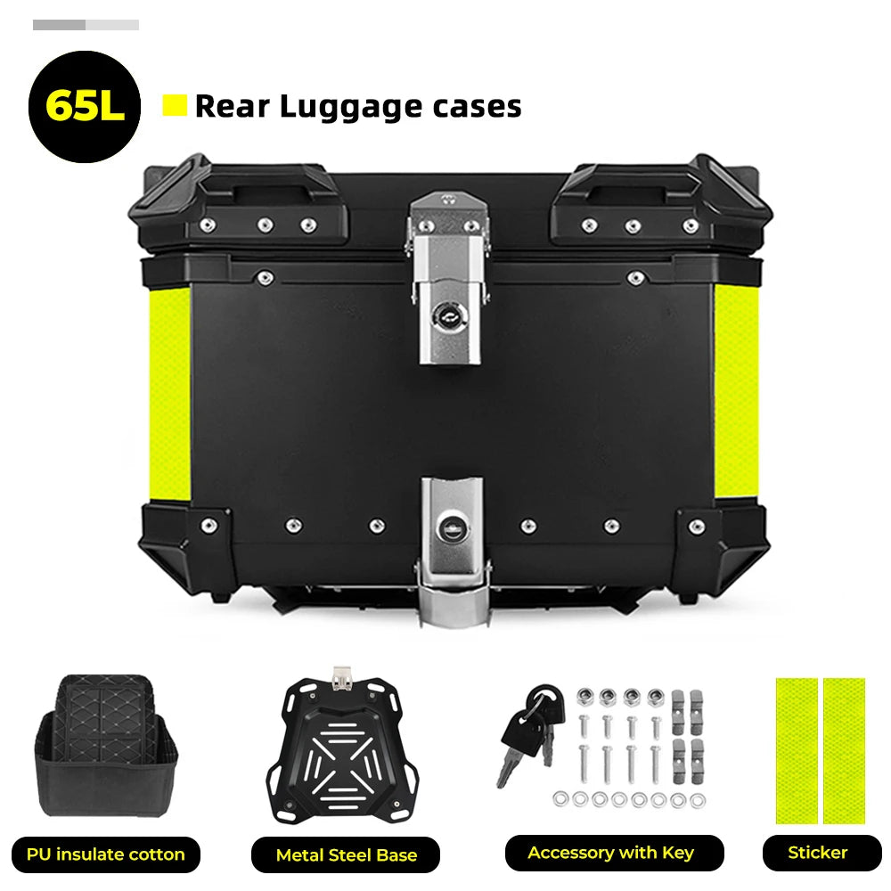 Motorcycle Helmet Box CNC Aluminum Top Tail Rear Luggage Storage Tool Cases Lock Trunk For YAMAHA For Honda For BMW For