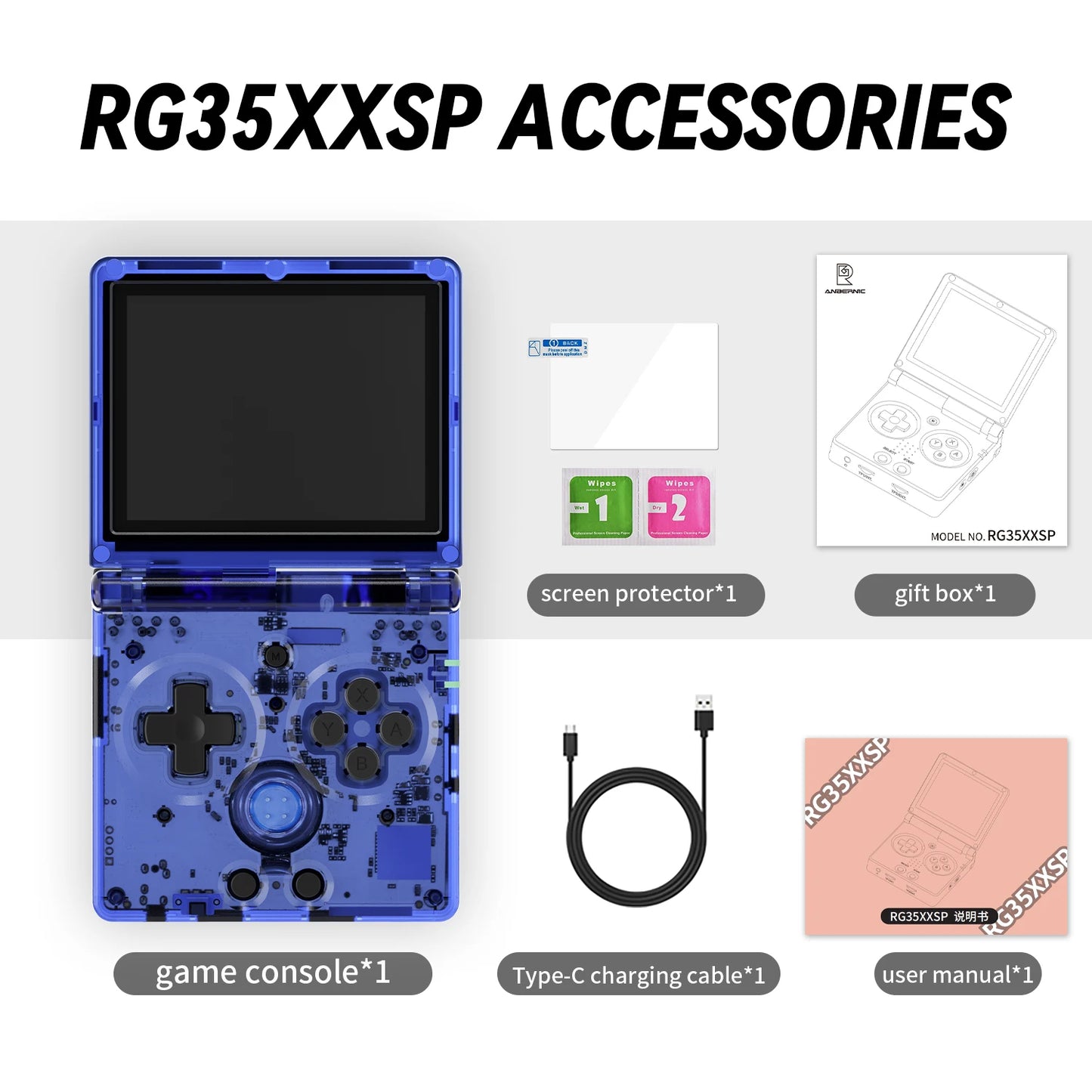 ANBERNIC RG35XXSP Flip Portable Retro Handheld Game Console