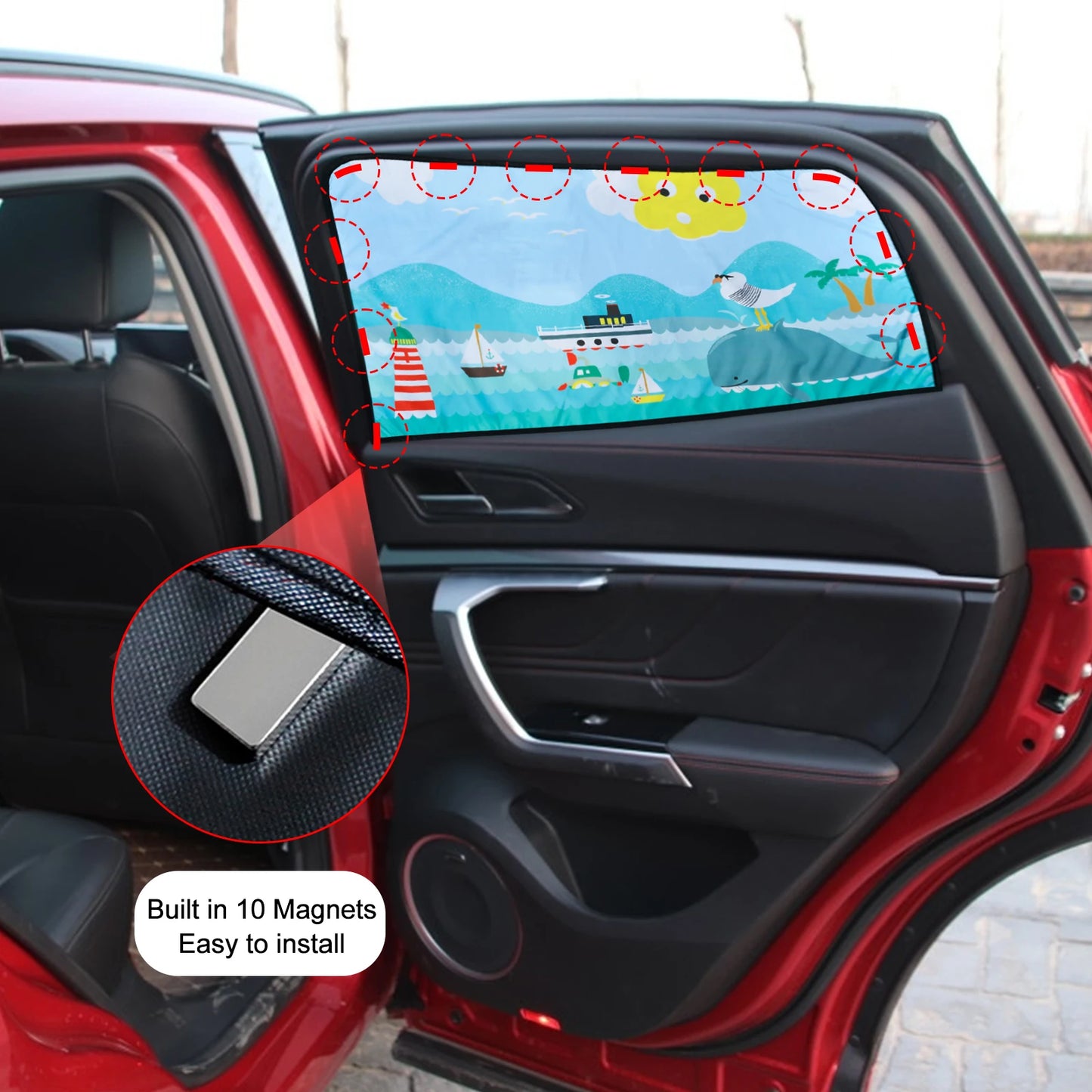 Magnetic car curtains car mounted magnetic side windows sunshades car curtains cartoon children's sunshades car curtains