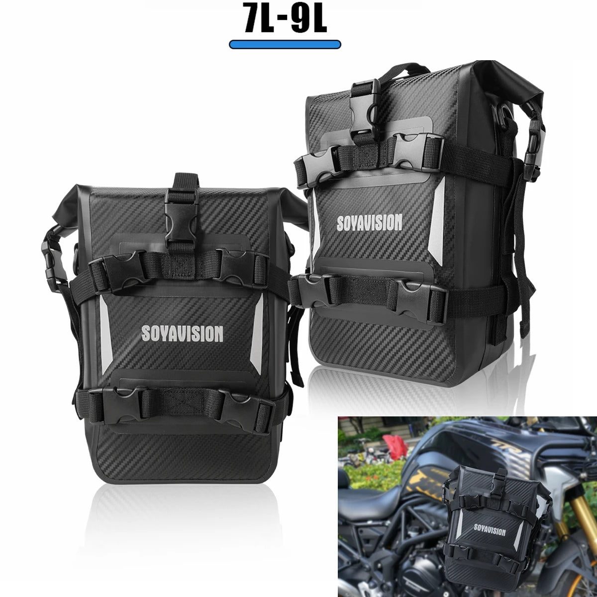 2PCS Motorcycle Bumpers Bag Waterproof 5L-8L Motorcycle Side Frame Bag Motorcycle Crash Bar Bag Universal Tools Storage Bag