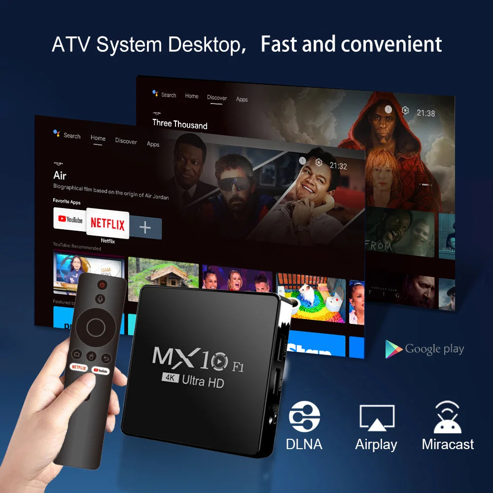 Mx10 android tv box decoder