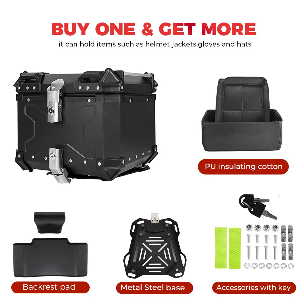 Motorcycle Helmet Box CNC Aluminum Top Tail Rear Luggage Storage Tool Cases Lock Trunk For YAMAHA For Honda For BMW For