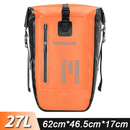 NEWBOLER  Bike Pannier Bag 27L Big Capacity Waterproof Travel Cycling Bag Bicycle Rear Seat Trunk Bag Electric Bike Accessories