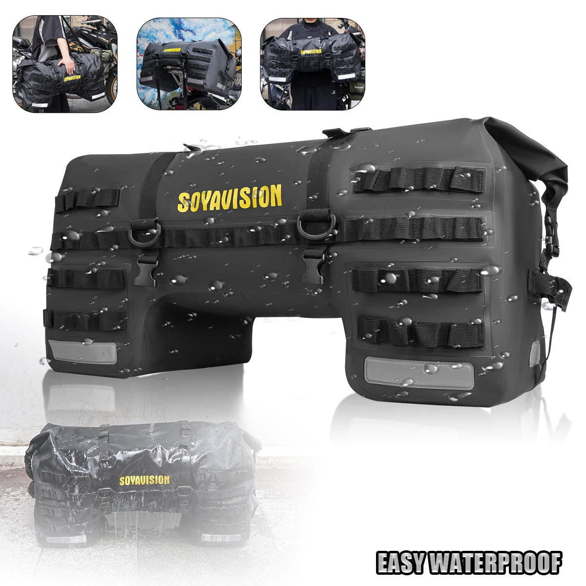 Universal Motorcycle Waterproof Tail Bags Back Seat Bags Cycling Camping Travel Bag Motorbike Scooter Sport Luggage Pack 66L 40L