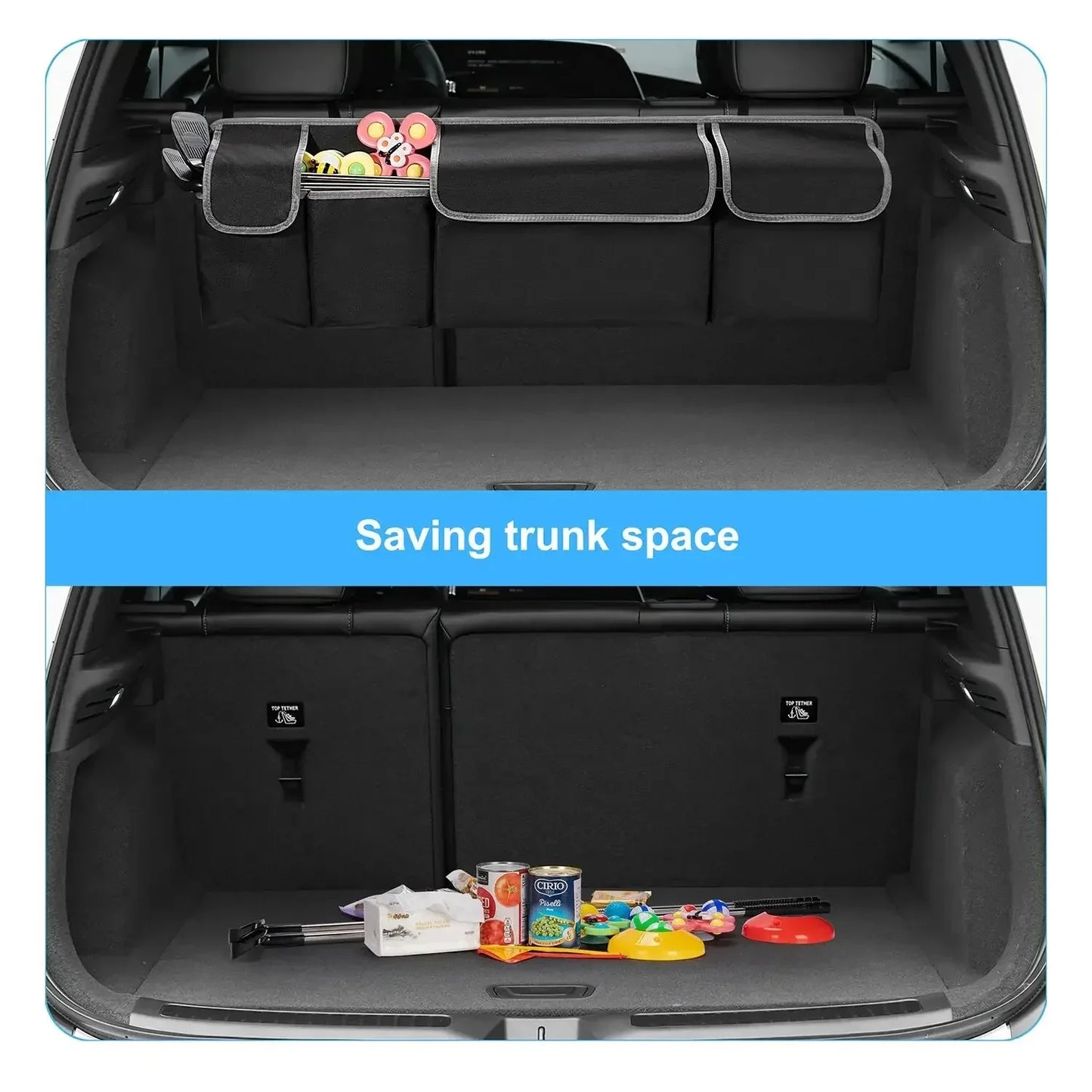 Car Trunk Organizer Backseat Storage Bag High Capacity Multi-use Oxford Car Seat Back Organizers Automobile Interior