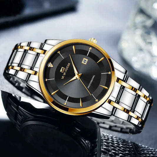 Watch Stainless Steel Business Style Luxury Rhinestone