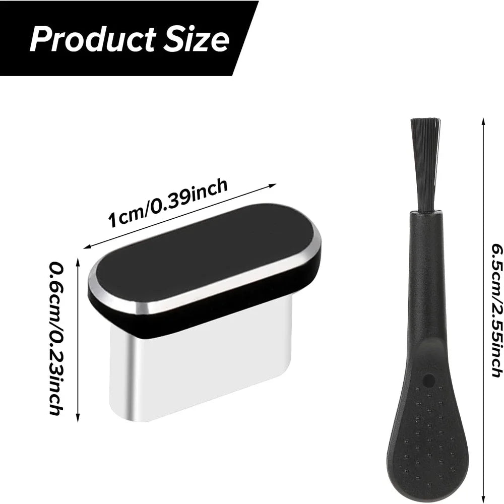 4Pcs USB C Dust Plug With Cleaning Brush Anti Dust USB-C Plug Cover Charging Port Cover Caps  For iphone Samsung All Smart Phone