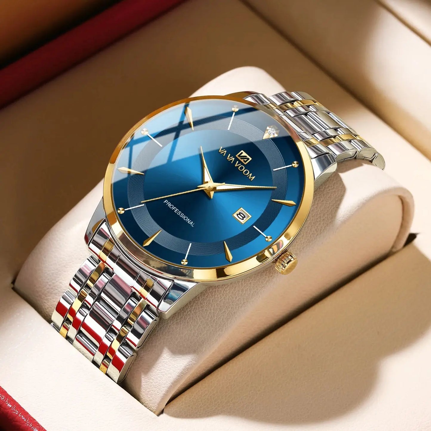 Watch Stainless Steel Business Style Luxury Rhinestone