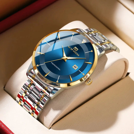 Watch Stainless Steel Business Style Luxury Rhinestone